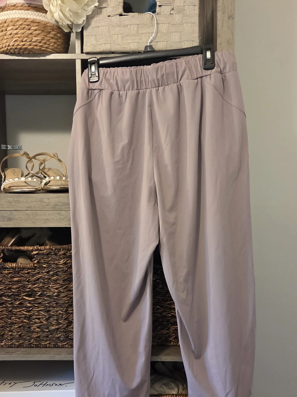 TWO PAIR OF Black & Lavender Women's Drawstring Track Pants - Picture 8 of 9